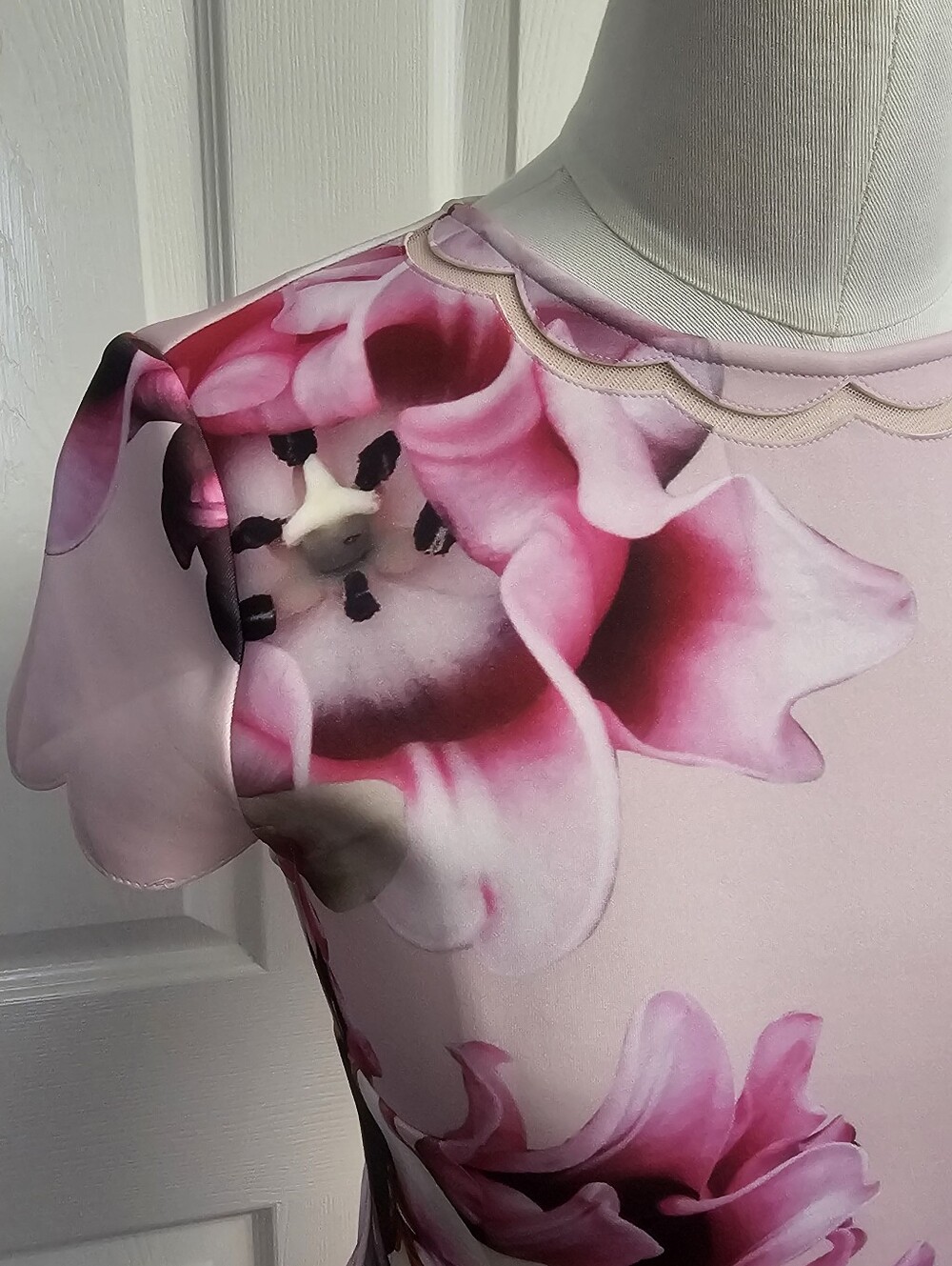 Ted Baker Seeana Splendour Floral Scuba Skater Dress Pink Size 0 Mint - Picture 3 of 10